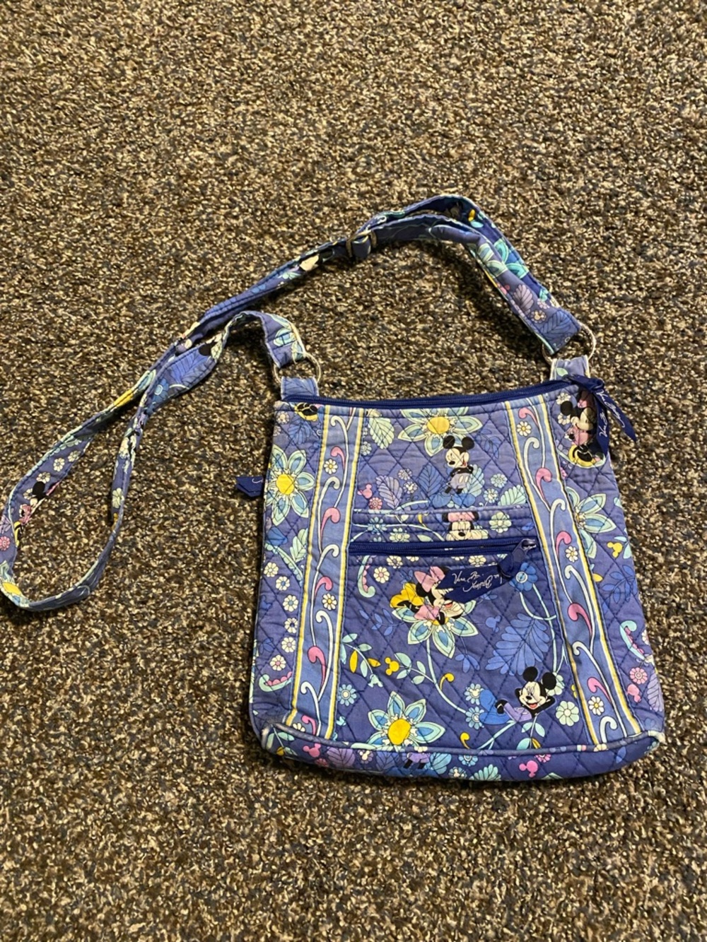 Disney Vera Bradley Floral Mickey and Minnie Quilted Crossbody Bag